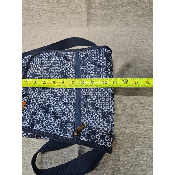 Eddie Bauer Navy Floral Purse/Carryall/Tablet/School Bag Long Adjustable Strap - Picture 6 of 8
